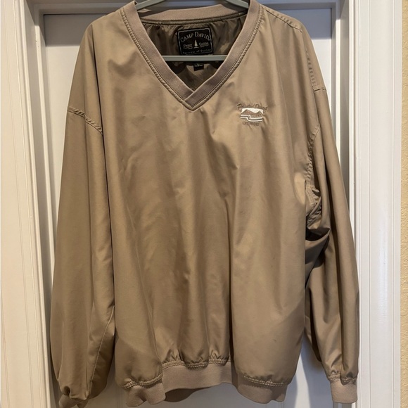 CAMP DAVID FINEST CLOTHING MENS TAN PULL OVER LIGHT WEIGHT JACKET LARGE LOGO - Picture 1 of 16